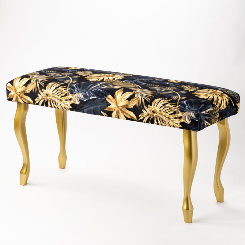 Velvet Upholstered Bench, 50cm H x 140cm W x 40cm D