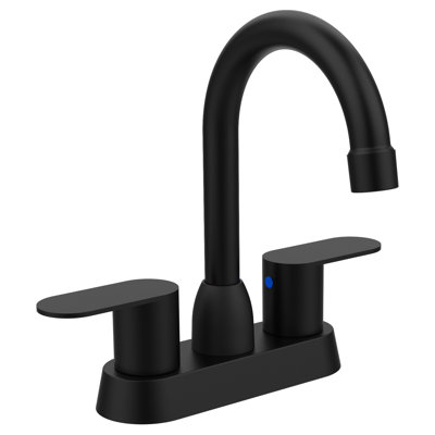 Robinet de lavabo noir mat 2 - bec pivotant à 360 degrés, cartouche de disque en céramique pour évier la salle de bain