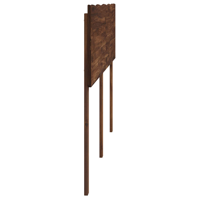 Solid Wood Headboard, 91cm H x 79cm W x 3.6cm D, Dark Brown