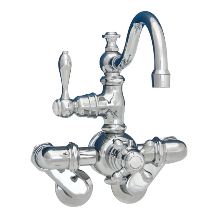P1018 Thermostatic Tub Wall Mount Faucet with Fixed Arched Spout