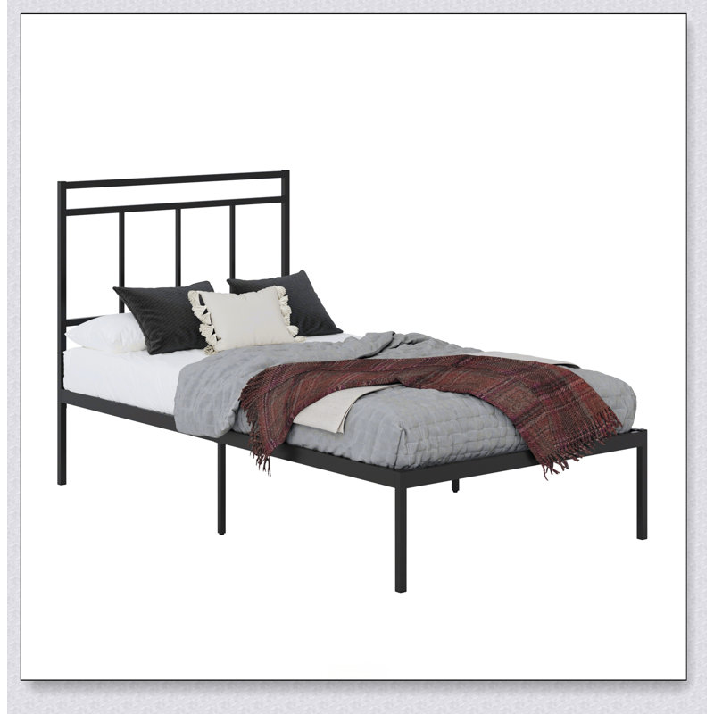 Platform Bed With Headboard Finish, Lit simple