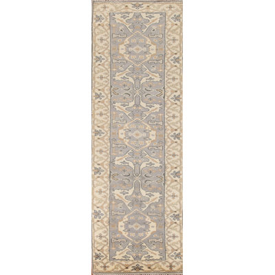 Handmade Oushak Indian Runner Rug 3x10