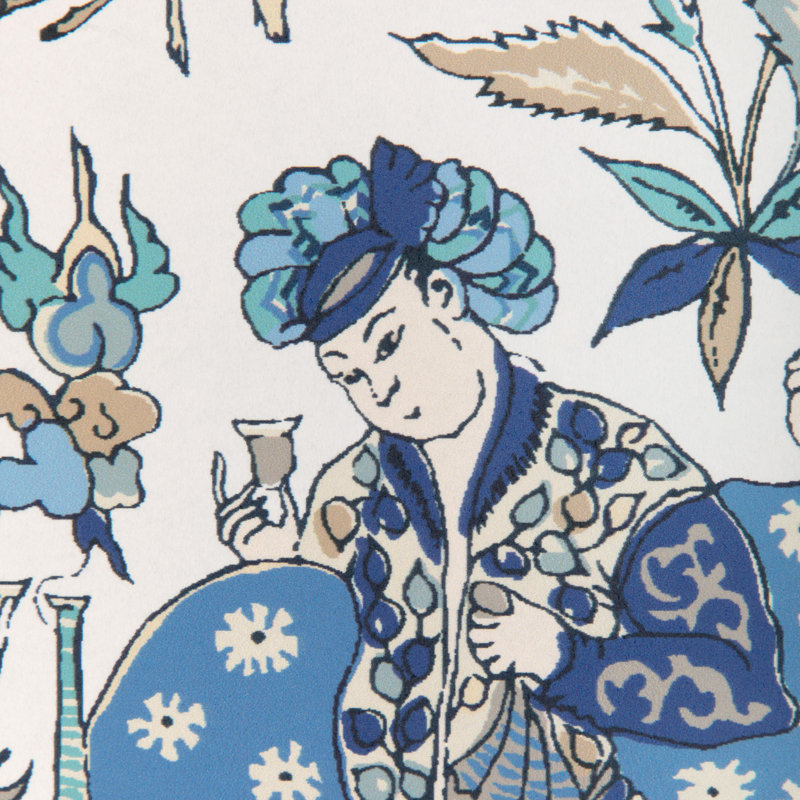 La Menagerie Shalimar Toile Paper Roll, Blue/Sand