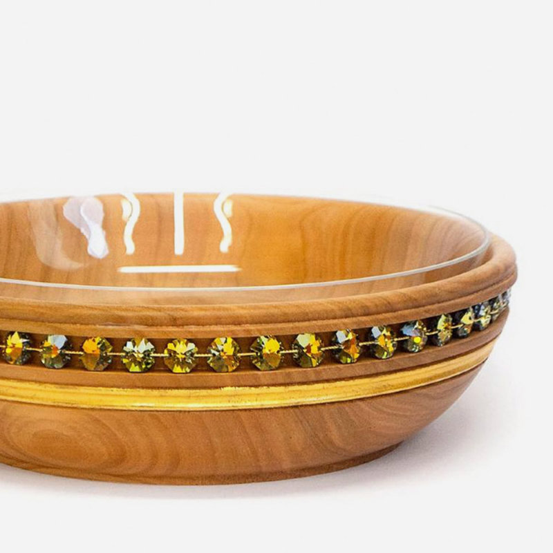 Amestris 3 Piece Serving Bowl Set, Brown/Amber Gold, 1, 11.61"