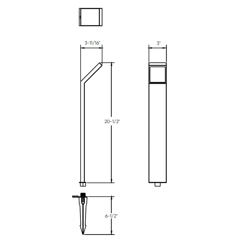Acute Matte Black Integrated LED Metal Pathway Light