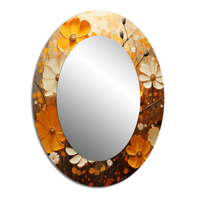 Doré souci Marigold Melody IV - miroir mural ovale traditionnel