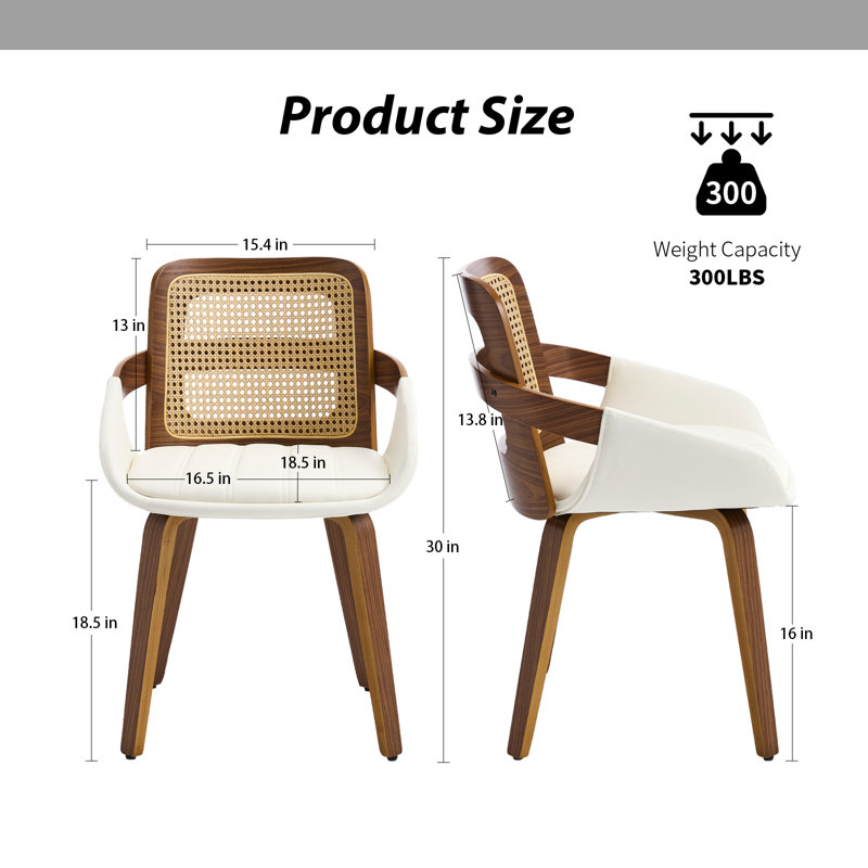 Chaises de salle à manger rembourrées en similicuir de polyuréthane moderne, Blanc