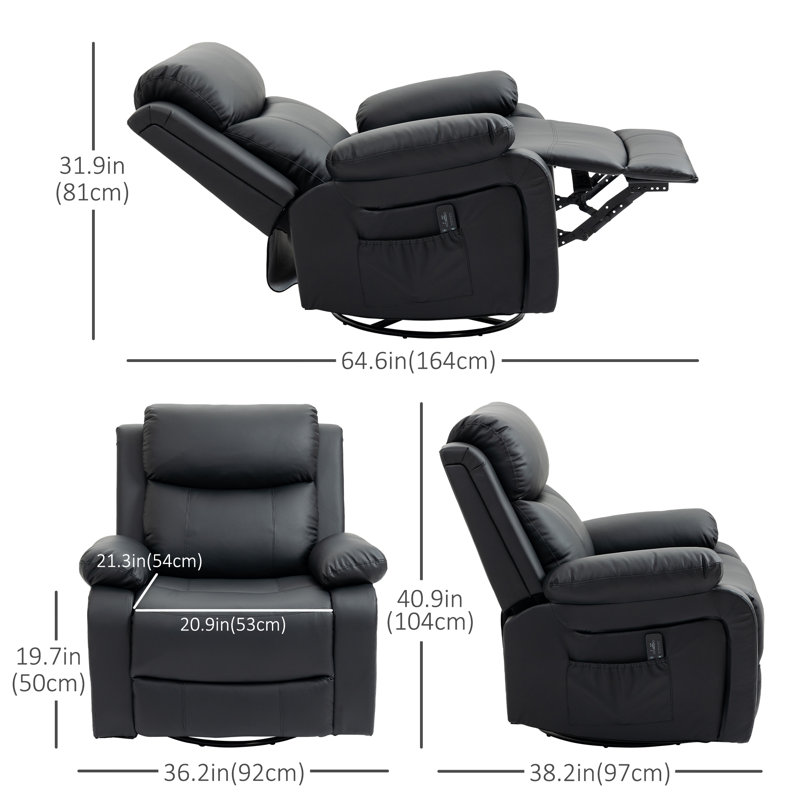 Fauteuil inclinable manuel pivotant de 36,2 po Homcom
