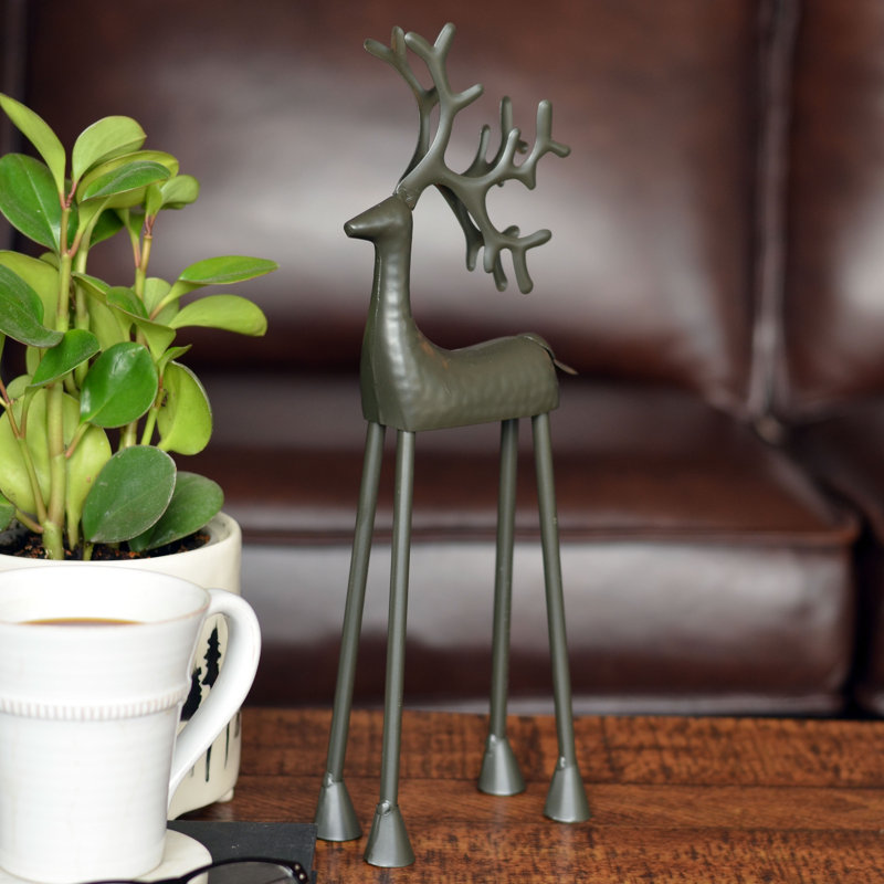 Figurine de renne rustique, 14,75 pouces