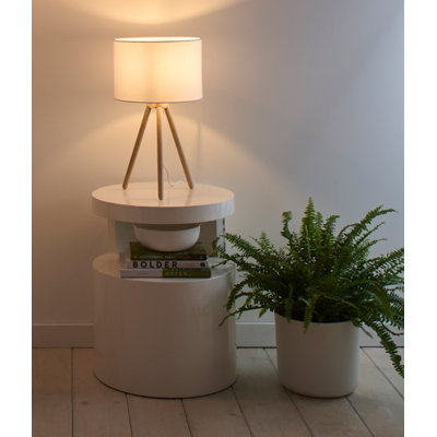 Wood Fabric Table Lamp
