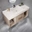 Meuble-lavabo flottant de 40 po avec lavabo, meuble-lavabo mural en bois massif avec tiroirs et armoires de rangement, lavabo en céramique intégré inclus.-738009074