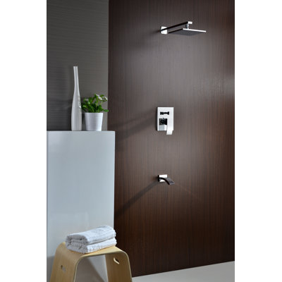 Robinet de baignoire et de douche à 1 poignée et 1 jet Spirito Series en chrome poli (valve incluse)