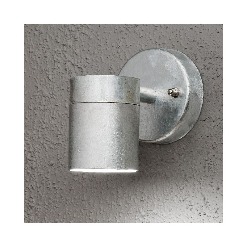 Modena Matte Black Outdoor Armed Sconce, Galvanised steel