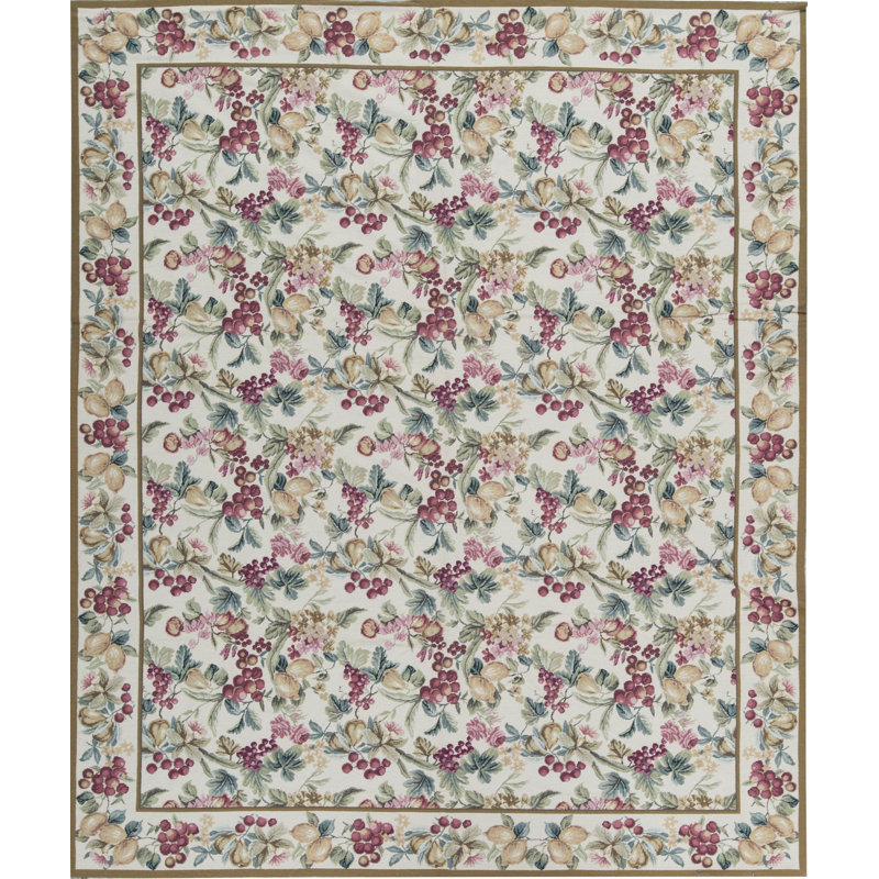 Needlepoint Wool Oriental Area Rug