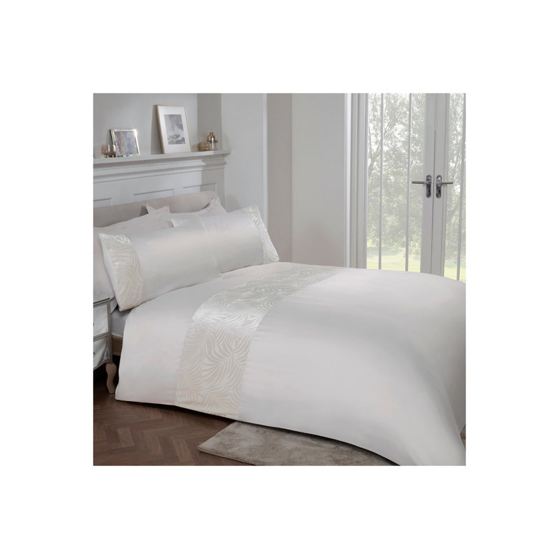Padma Polyester Solid Colour Duvet Cover with Pillowcases Included, Single - 1 Standard Pillowcase, Ivory