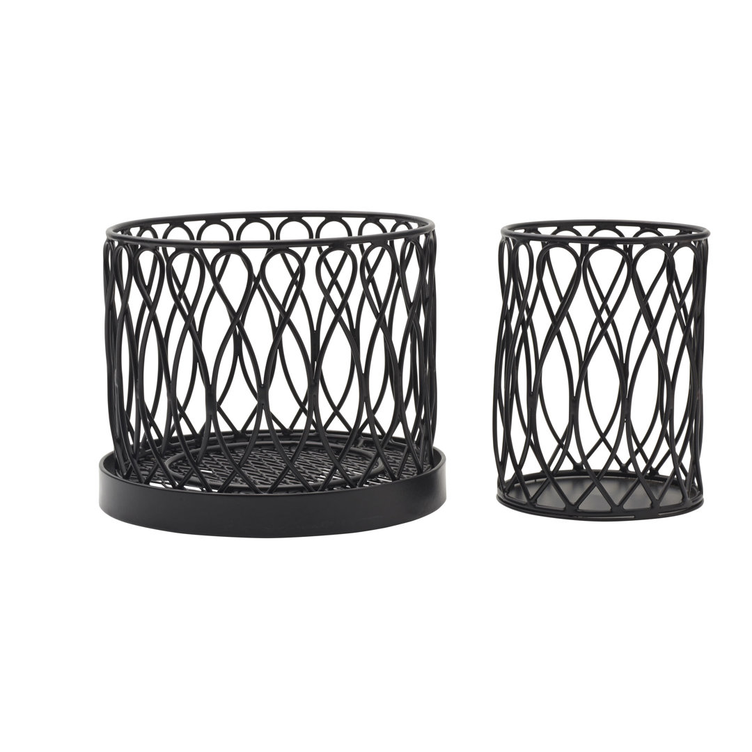 Gourmet Basics by Mikasa Twist Loop Rotating Utensil Crock Caddy, 2 Tier, Black Gourmet Basics by Mikasa