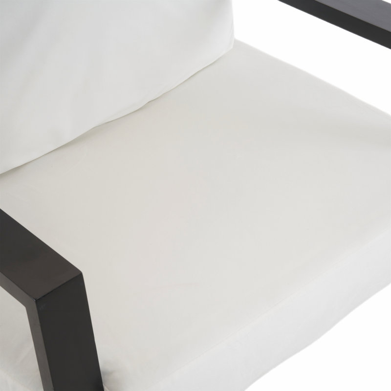 Fauteuil d'appoint rembourré à dossier bas Reynold, Blanc
