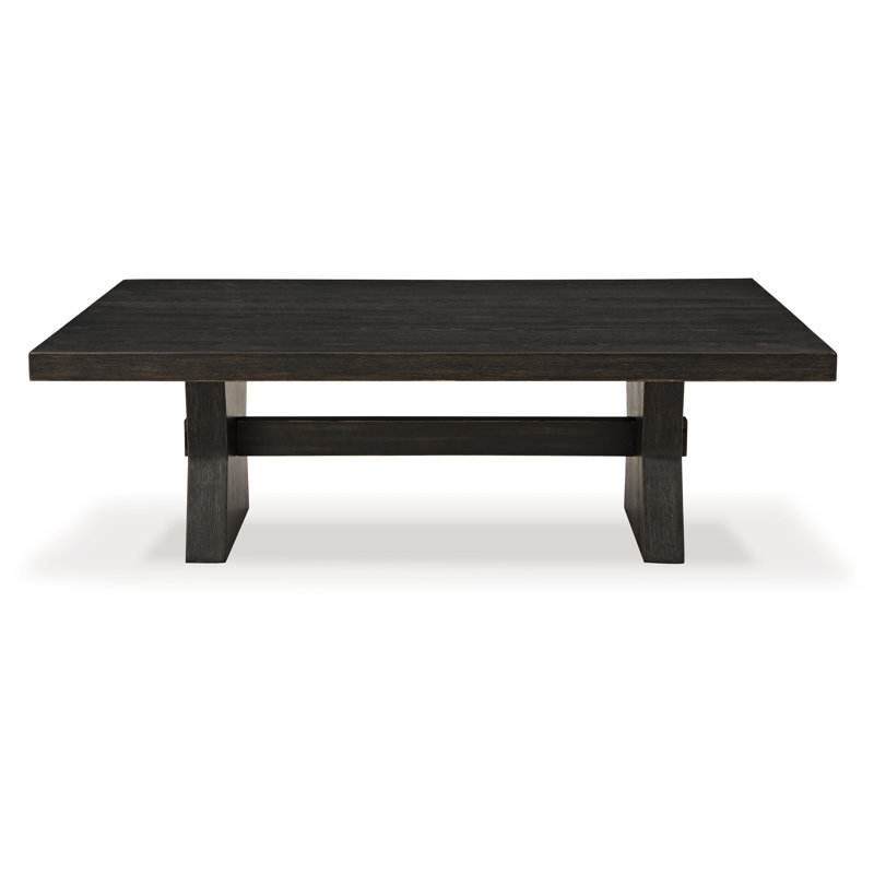 Galliden Rectangular Black Wood Coffee Table