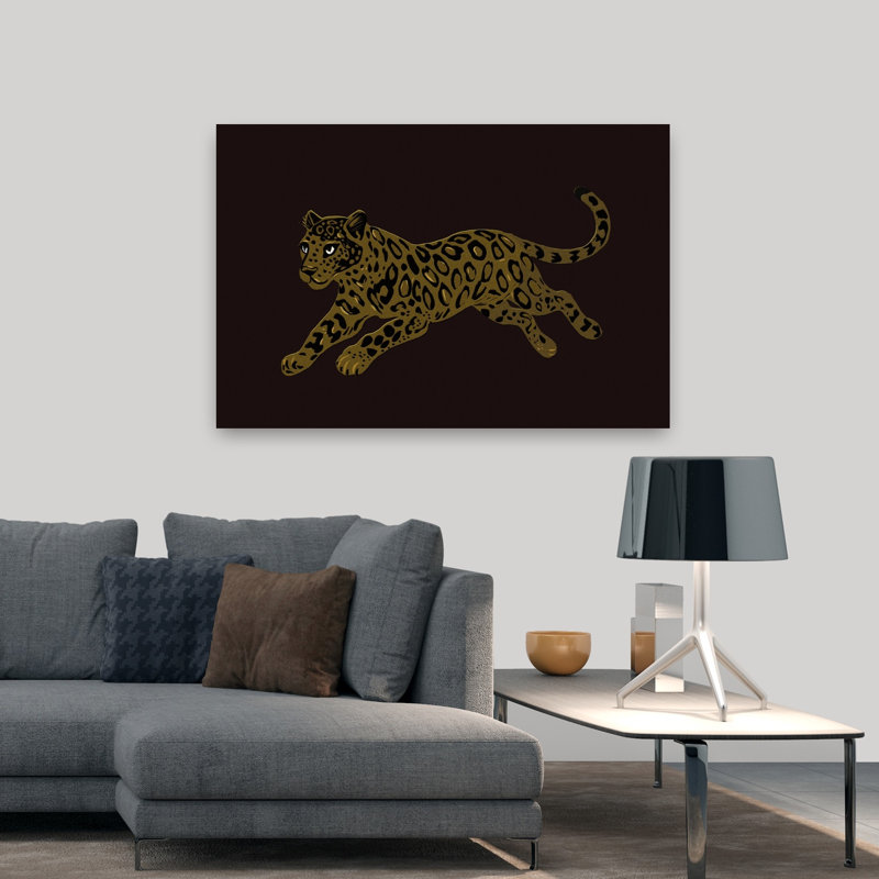 Léopard, art animalier africain abstrait, art mural contemporain, H 48 po x l 32 po