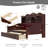 Twin Daybed with 2 Storage Drawers & Headboard Shelving, Wooden Retro Style Day Bed with Open Shelves, No Box Spring Needed for Bedroom, Living Room, Guest Room-1073877103