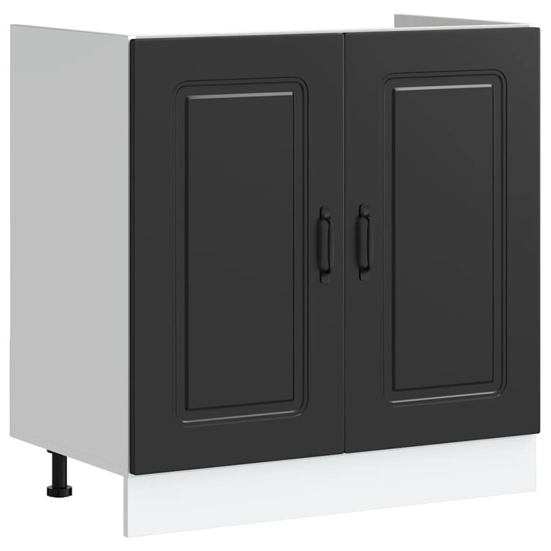 Sink Base Cabinet Kalmar 80X46x81.5 Cm Engineered Wood, Black