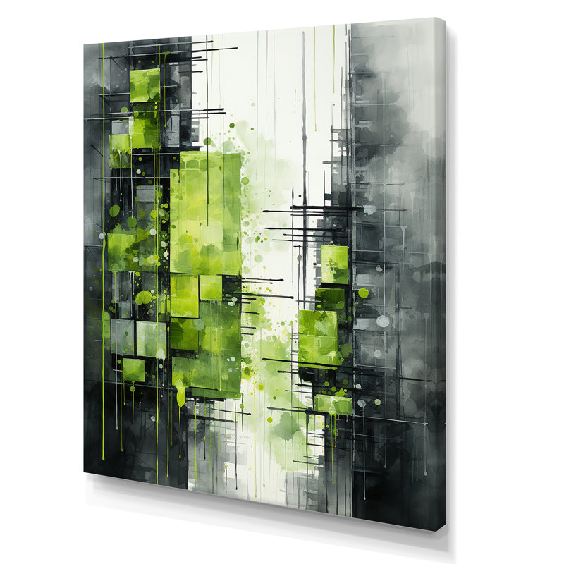 Lime Lofts Skyscraper City Horizon II - gratte-ciel, art mural pour le salon, Toile tendue, H 32 po x l 24 po x P 1 po