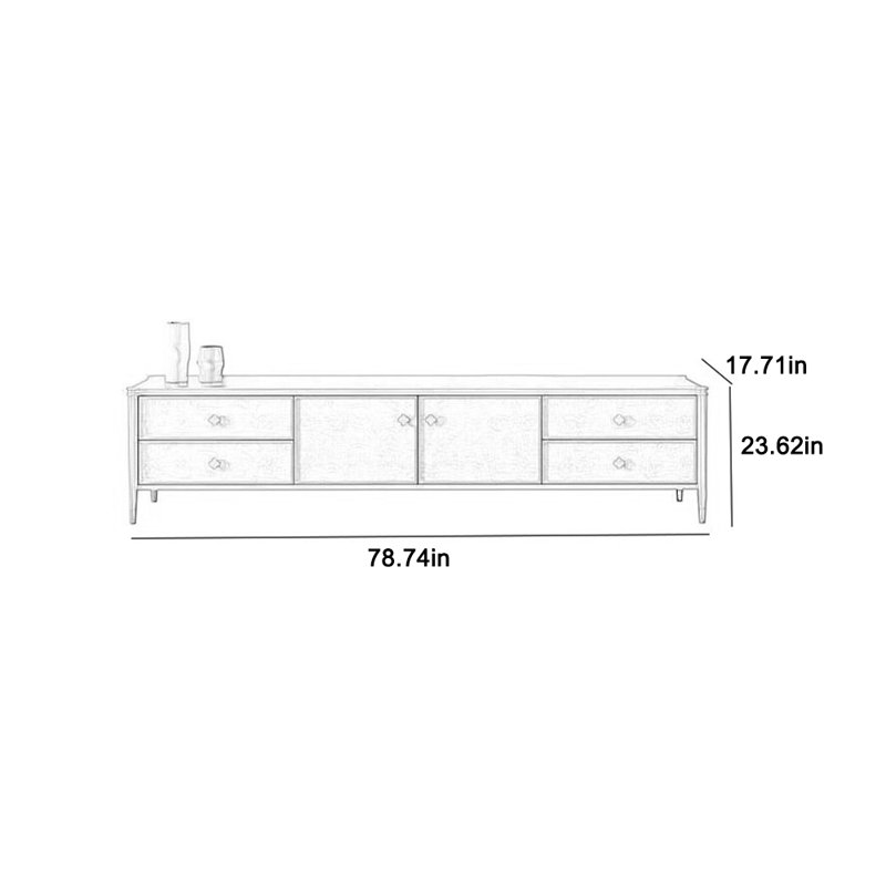Storage spacious TV cabinet, 78.74"