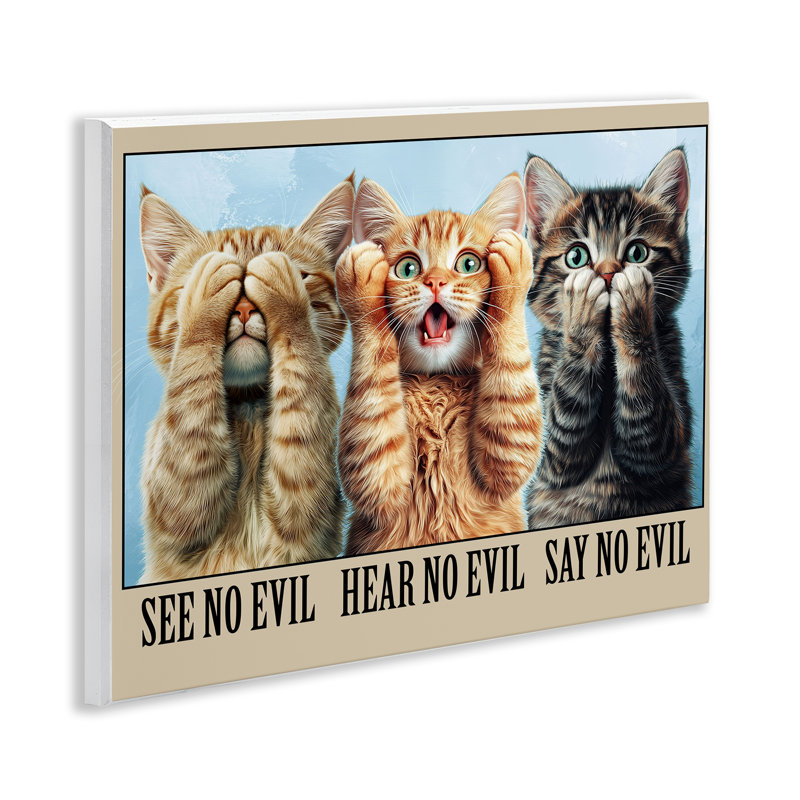 «See No Evil Cats», plaque murale par Jim Baldwin
