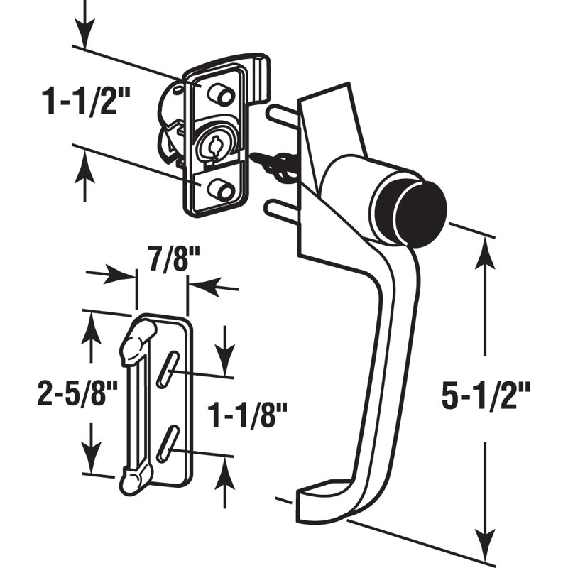 Black Push Button Latch with 1-1/2 in. Hole Center (1 Set)