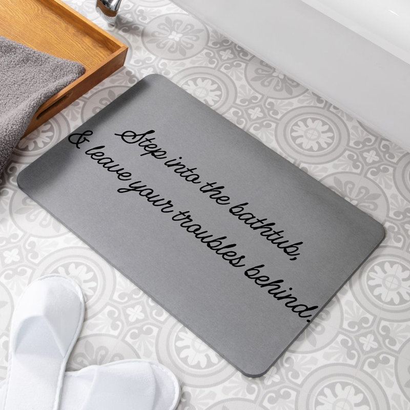 Non-Slip Bath Mat, Grey