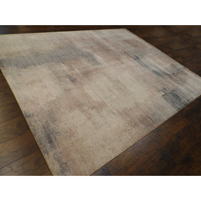 Tapis unique rose / gris 8 pi x 10 pi Cassanda