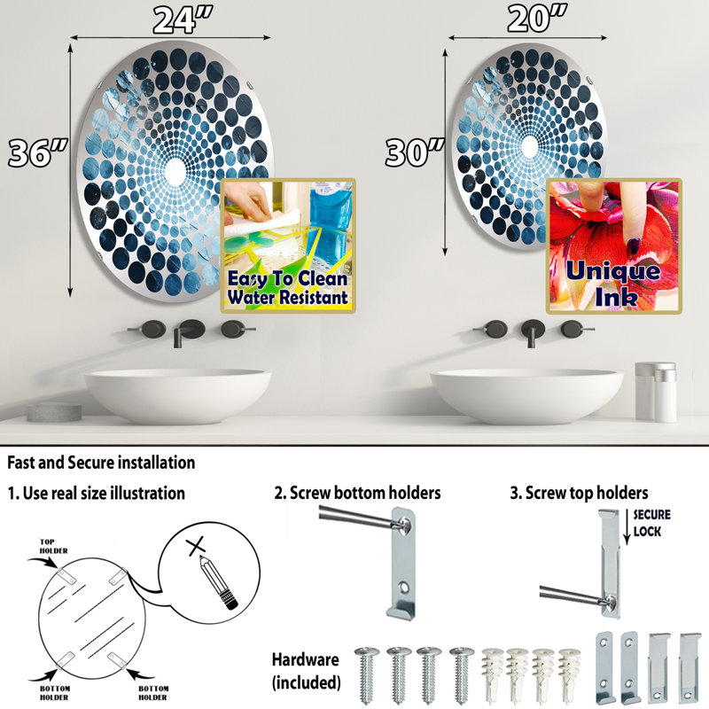 Miroir décoratif Northern Harmony I - Radial, 29,5 po x 19,6 po