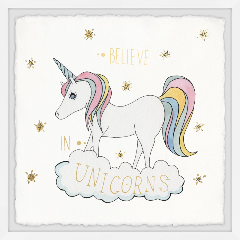 Briarton Believe In Unicorns, reproduction encadrée, H 18 po x l 18 po x P 1,5 po