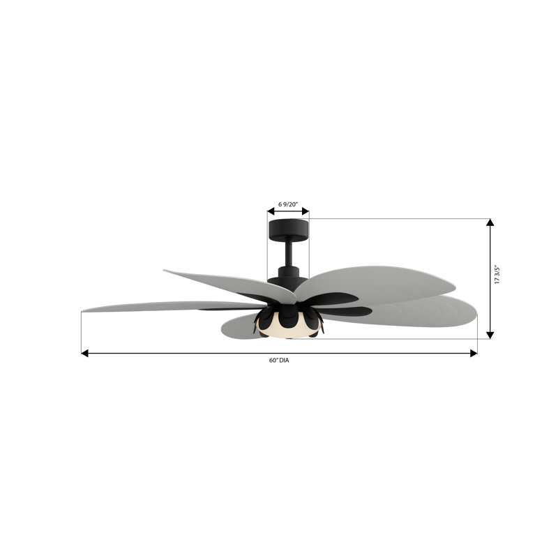 Ventilateur de plafond intelligent DEL 60cc Saltcress, Bronze