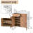 Shoe Cabinet, 4-Tier Shoe Rack Organizer With 2 Drawer, Herringbone Wooden Freestanding Shoe Storage Cabinet With 2 Door & Adjustable Shelves For Entryway Hallway (Wood)-135856213