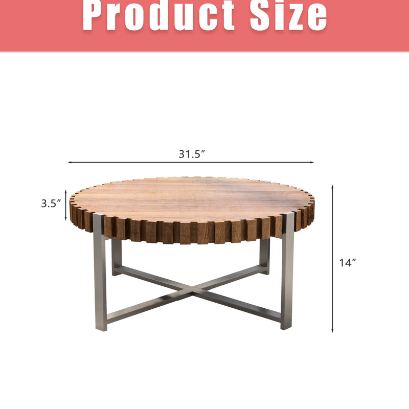 Table basse de 31,4 pouces avec surface lisse, design multifonctionnel et élégant