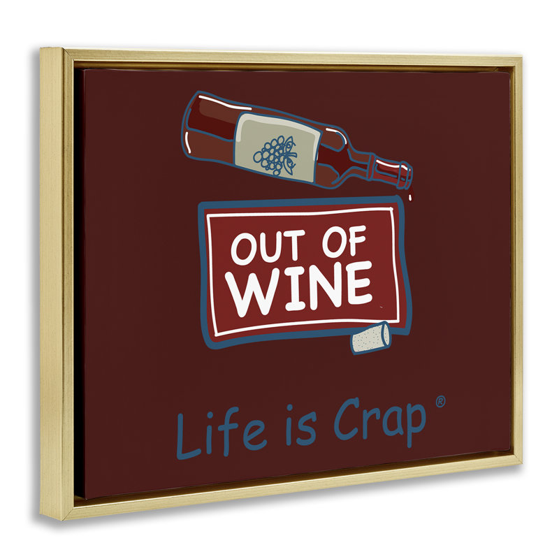 «Out Of Wine Bottle Floater» par LIC, Cadre flottant métallique doré, H 25 po x l 31 po
