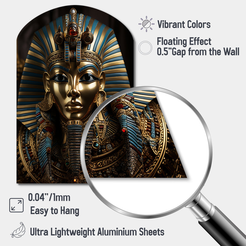 Égypte, pharaons égyptiens II - art égyptien en métal, sculpture murale asymétrique, H 34 po x l 25 po x P 1 po