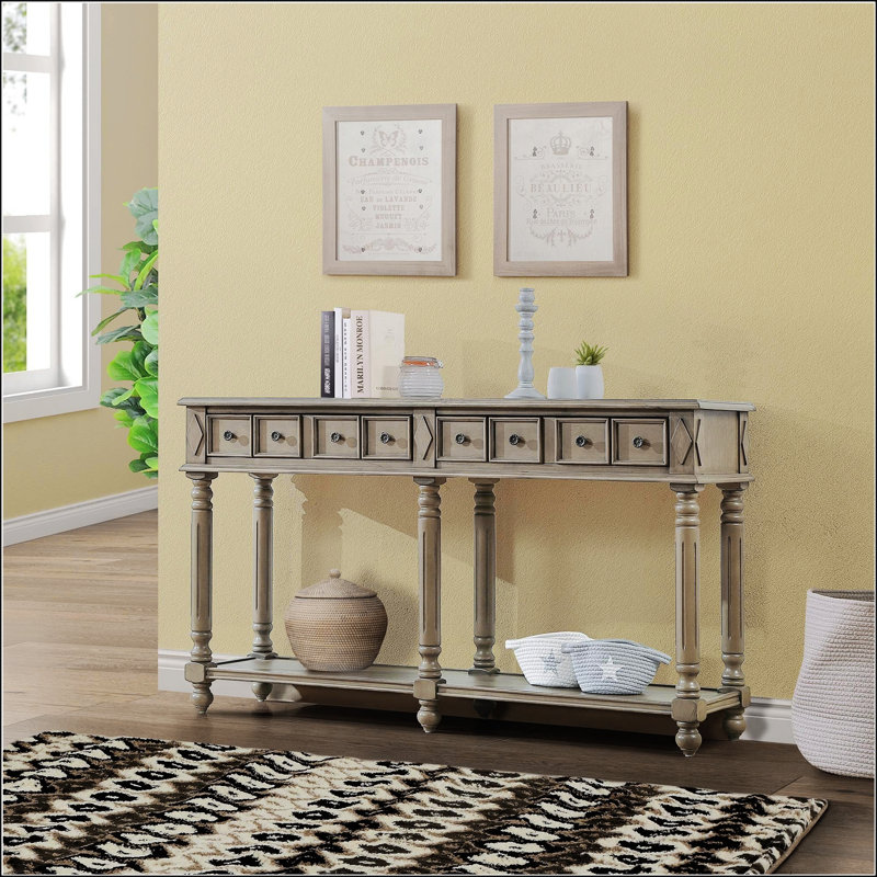 Milas 58'' Console Table, Rustic Brown