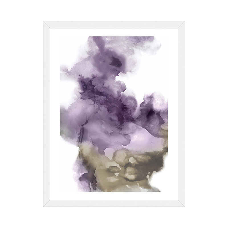 «Derive in Amethyst I» par Daniela Hudson - reproduction d'art, H 32 po x l 24 po x P 1 po, Papier avec cadre blanc