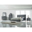 Commode, tissu gris clair