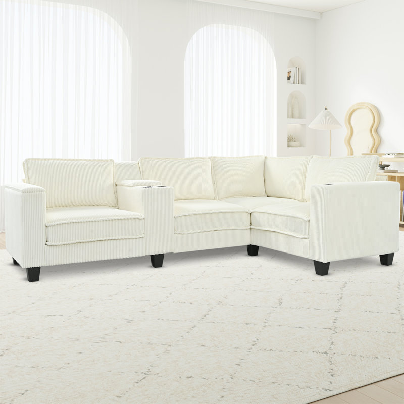 Miles L-Shaped Sectional Sofa with Storage & USB Charging