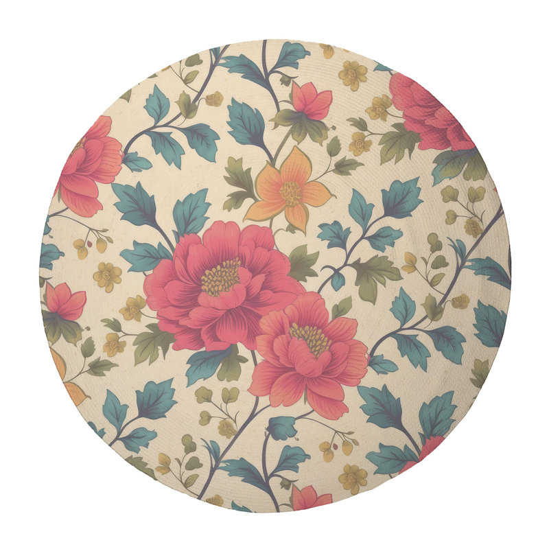 Tapis tressé Bloom Vibes, Rond 5 pi