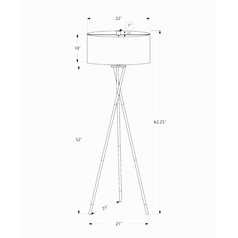 Lampe trépied 62 po, Noir
