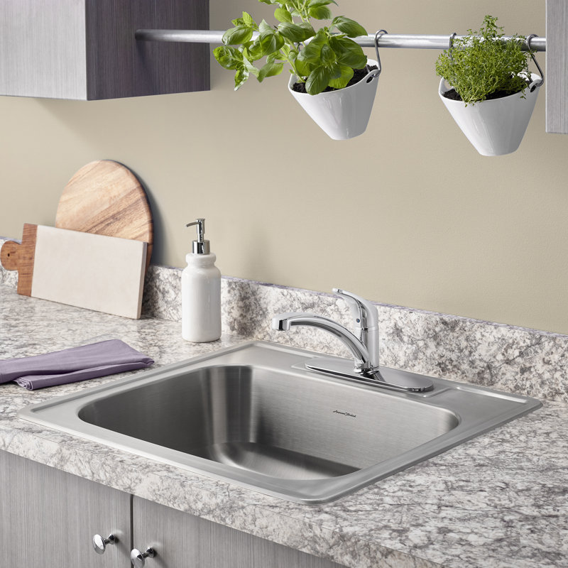 Évier de cuisine à simple cuve à montage sur plan L 25 po x l 22 po Colony