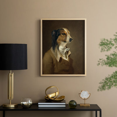 Sir Hound Framed Print - Solid Wood