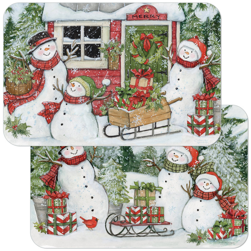 Ensemble de napperons 4 pièces Snowman's Farmhouse