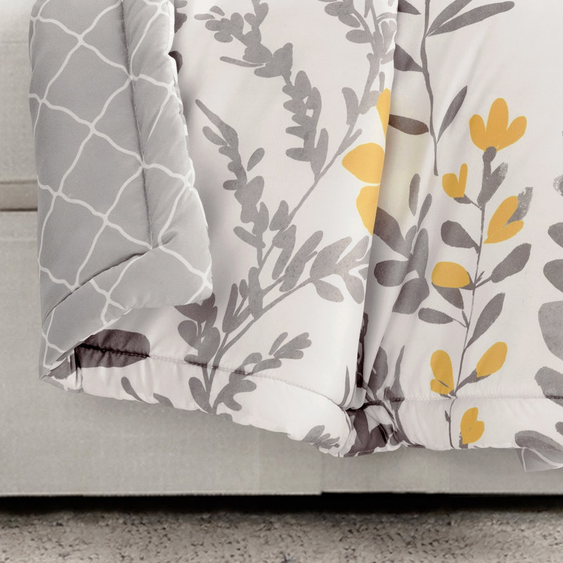 Jeté en coton réversible Lush Decor, Jaune/gris