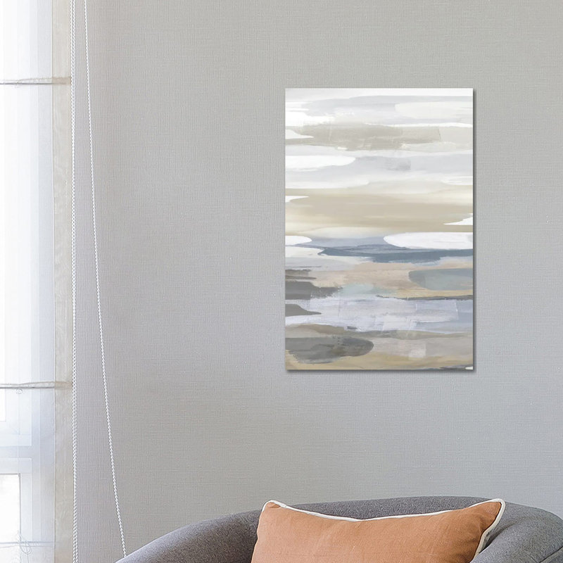 Intuition Blue And Tan by Jackie Hanson - Wrapped Canvas Print, 66.04 cm H x 45.72 cm W x 3.175 cm D