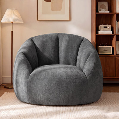 Fauteuil à billes surdimensionné en microfibre 47 po